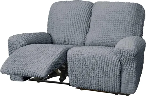 Vista 10 de vctops 4 fundas para sillas reclinables con textura de sirsaca a cuadros, suaves y elásticas, protector de muebles antideslizante con parte inferior