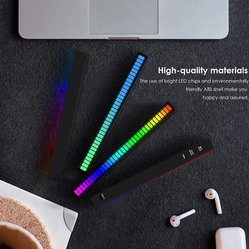 Vista 2 de Soulpunk Luz de control de sonido recargable RGB, luces de ritmo de música activadas por voz, luz ambiental, para automóvil, decoración de sala