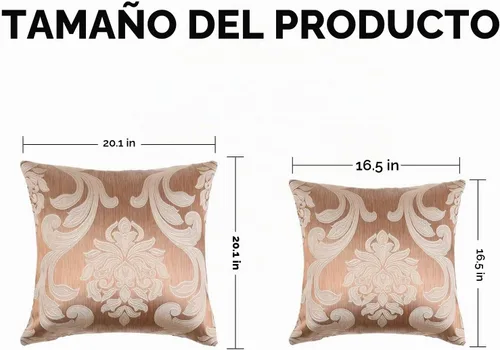 Vista 7 de NAPEARL Juego de 2 fundas de cojín con patrones jacquard beige dorado champán, funda de almohada decorativa para sofá, cama, atractivas fundas
