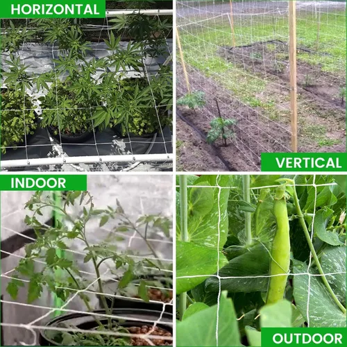 Vista 4 de 4 x 8 pies, 1 paquete de red de enrejado blanco para jardín, red de cultivo de poliéster resistente, red para plantas trepadoras al aire libre