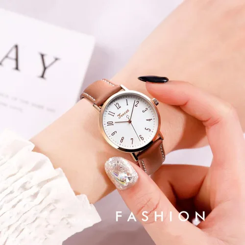 Vista 3 de TOOCAT Reloj de pulsera de moda para mujer, relojes de cuarzo de cuero simples, ultrafinos, impermeables, relojes analógicos para estudiantes