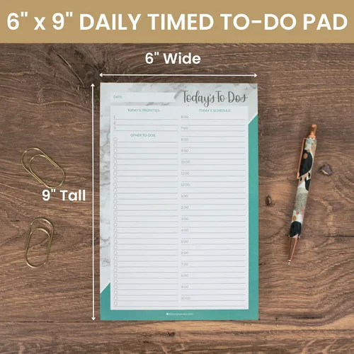 Vista 2 de bloom daily planners Bloc de lista de tareas programadas diarias sin fecha, hojas de planificación arrancables, 6 x 9 pulgadas, mármol con bloqueo