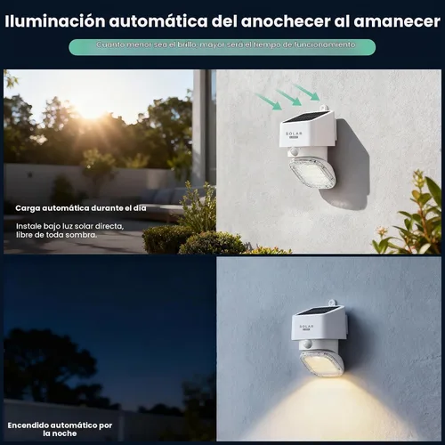 Vista 8 de Luz solar de la pared al aire libre, 3000K 4000K luces solares
