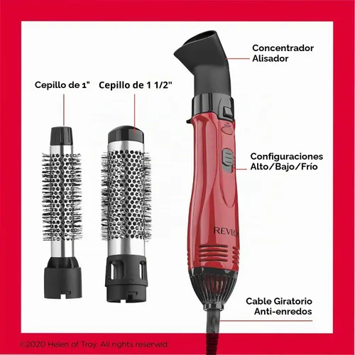 Vista 5 de Kit de Aire Caliente Perfect Style de 1200W Revlon Peinado, Rizado y Volumen, Juego de 3 Piezas