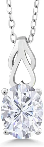 Vista 66 de Gem Stone King Collar de plata de ley 925 con piedra natal ovalada de 0.354 x 0.276 in Collar con colgante solitario para mujer Con cadena