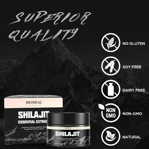 Vista 4 de Shilajit - Resina Shilajit orgánica pura del Himalaya, resina Shilajit natural con ácido fúlvico, más de 85 oligominerales, mezcla ayurvédica