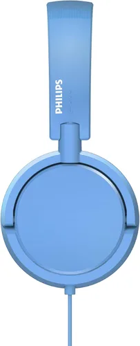 Vista 3 de PHILIPS K2019 - Audífonos ligeros con cable para niños, micrófono integrado, volumen seguro limitado, plegable y duradero, color azul