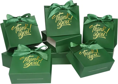 Vista 14 de KPOSIYA Bolsas de regalo pequeñas, paquete de 50 bolsas pequeñas de agradecimiento de 4.5 x 1.8 x 3.9 pulgadas, bolsa de regalo para fiesta, cajas