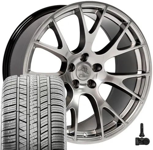 Vista 11 de OE Wheels DG15 20x9 Juego (4) neumáticos negros 5x115 y Ironman y TPMS
