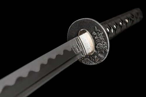 Vista 5 de Katana hecha a mano, espada samurái japonesa 1095 de arcilla de acero templado, hoja de afeitar de espiga completa, afilada, regalos para él, espada