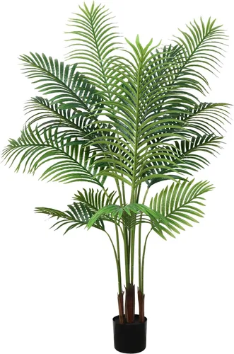 Vista 12 de Árbol de olivo artificial, planta de olivo sintético de 4.9 pies con maceta negra, árbol grande de seda sintética en maceta, planta de olivo