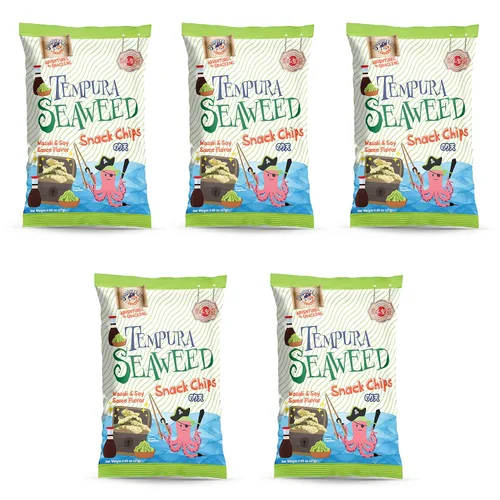 Vista 14 de Swashbuckle Snacks Patatas fritas crujientes de tempura calamar, sabor a queso, 0.95 onzas (0.95 oz), paquete de 5, fabricado en Japón, Otsumami