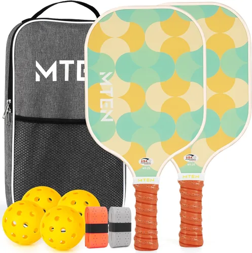 Vista 19 de Pickleball Paddles Set of 2 or 4, or Single Paddle – USAPA Approved Fiberglass Surface Pickleball Rackets Set for Men & Women