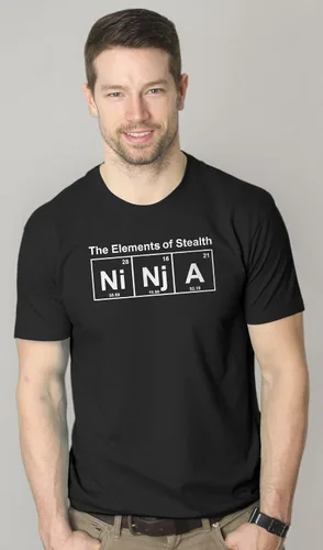 Vista 10 de Camiseta de Ninja Element of Stealth para hombre, divertida camiseta con gráfico de humor para adultos