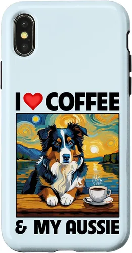 Vista 5 de Aussie Mom Dad Coffee Cup Australian Shepherd Dog Lovers Case for iPhone 17