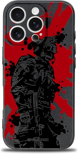 Vista 68 de SIMPLYMDRN Funda delgada para iPhone 12 Pro Max, diseño de guerrero, funda genial para hombres, funda de soldado de combate, delgada y flexible