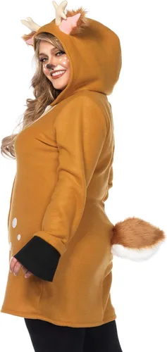 Vista 5 de Leg Avenue Disfraz de Halloween acogedor con capucha para mujer