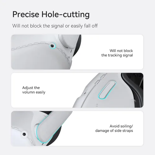 Vista 4 de KIWI design Funda protectora de VR con carcasa protectora de dos lados compatible con accesorios Quest 2 translúcida