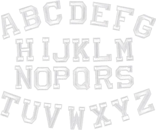 Vista 13 de Locomo - Parche para planchar con letras individuales del alfabeto, parche bordado de la A a la Z, insignia de nombre, adorno de apliques