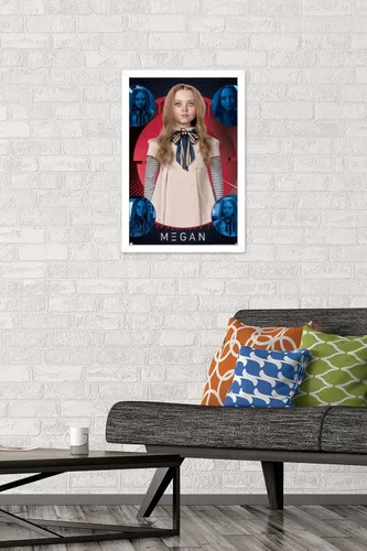 Vista 2 de Trends International M3gan - Póster de pared de collage, 14.72 x 22.37 pulgadas, versión enmarcada en blanco