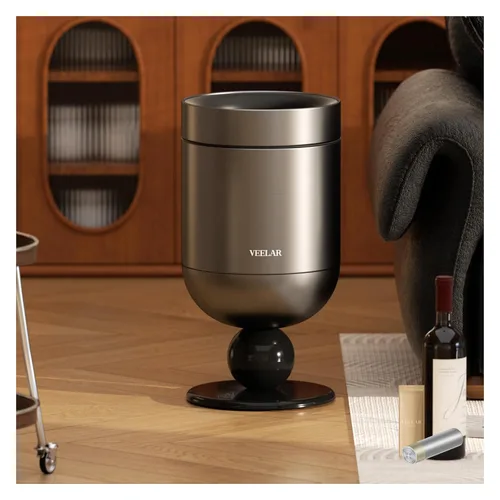 Vista 7 de Cubo de basura para baño con tapa - Bote de basura inteligente con sensor de movimiento y cepillo para inodoro, 2 galones / 7L, pequeño cubo