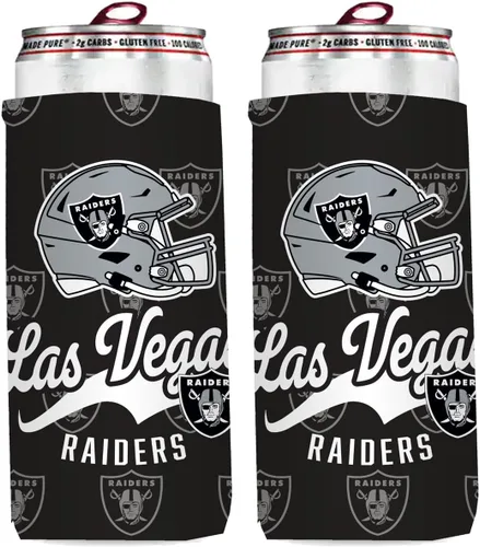 Vista 3 de Paquete de 2 soportes para latas de fútbol de 12 onzas, delgado y delgado, aislador de bebidas Huggie Cooler Coozies (Arizona (cardenales))