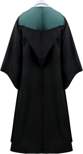 Vista 4 de EIRIEN Bata de mago para la escuela, disfraz de mago para adultos, hombres y niños, con capucha, varita mágica, capa de Halloween, cosplay, disfraz