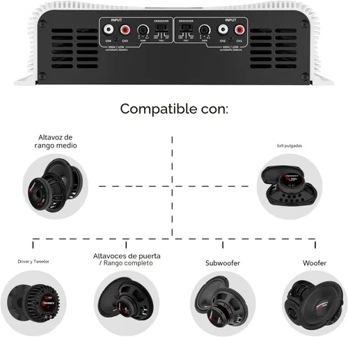Vista 7 de Taramps DS 2000X4 2 Ohms 2000W RMS Amplificador de audio para coche de 4 canales