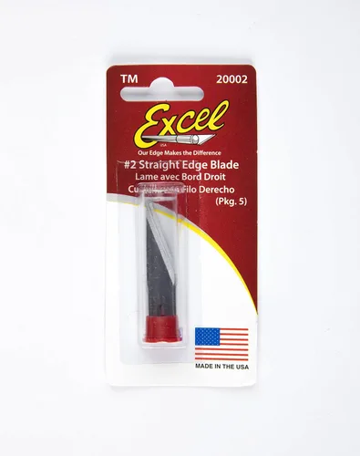 Vista 2 de Excel Blades Cuchillas de repuesto #2 Hobby - Cuchillas de repuesto de borde recto hechas en Estados Unidos - Paquete de 5