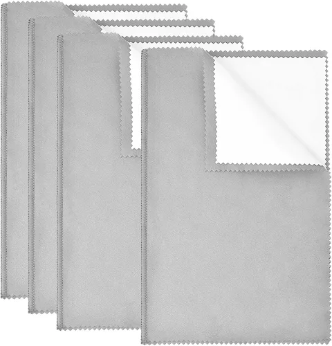 Vista 8 de SEVENWELL - Paño de pulido plateado, 2 paños de limpieza para joyas Tela de plata gris oscuro de 7.9 in