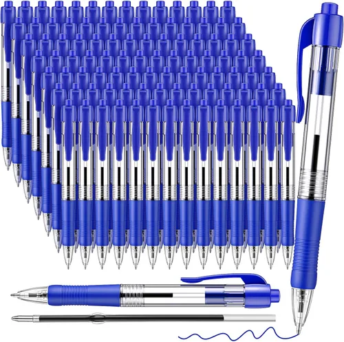 Vista 8 de Fulmoon 100 bolígrafos de tinta de gel retráctiles, punta media de 0.039 pulgadas, bolígrafo de escritura suave, para diario, oficina, hogar