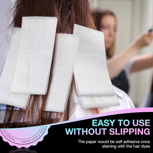 Vista 3 de Noverlife 100 unidades de papel de tinte para el cabello de gran tamaño reutilizable de espuma para el cabello