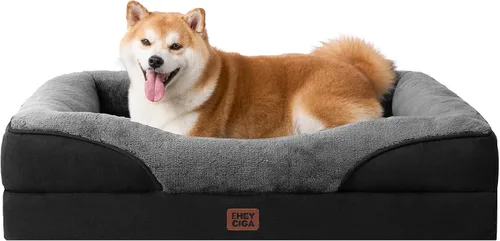 Vista 10 de EHEYCIGA Cama ortopédica para perros medianos, sofá cama de espuma viscoelástica con lados, forro impermeable y funda extraíble lavable, sofá
