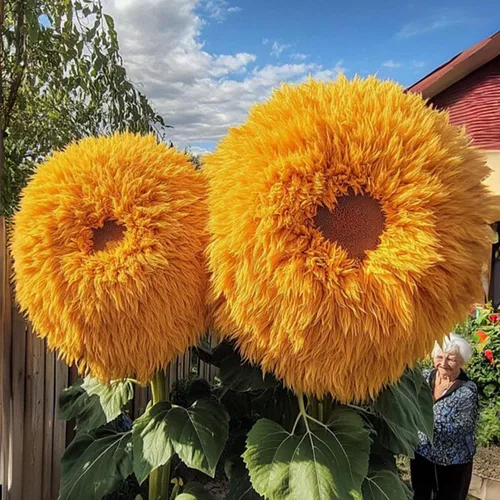 Vista 3 de Más de 100 semillas de girasol raras para plantar, semillas de girasol de oso de peluche gigante, perennes, flores de reliquia sin OMG que atraen a