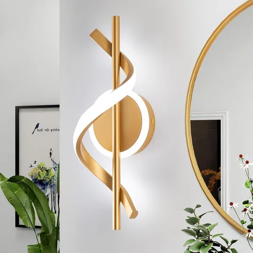 Vista 17 de EIDISUNY Apliques LED de pared para interiores, luces LED de montaje en pared de 12 W, lámpara de pared moderna en espiral, lámpara de pared de 3000