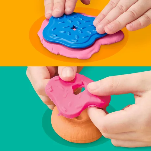 Vista 8 de Play-Doh Donut Drop Shop Playset, juguete de comida para jugar, artes y manualidades para niños, regalo de Pascua para niños a partir de 3 años