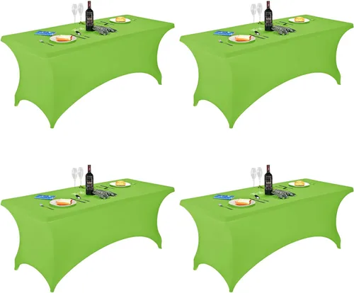 Vista 116 de FORLIFE - Funda de mesa de elastano, mantel ajustado de 4 pies para mesas rectangulares, funda elástica para patio, universal para bodas, banquetes
