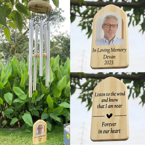 Vista 22 de Campanillas de viento conmemorativas para la pérdida de la madre, regalo de condolencias en memoria de mamá