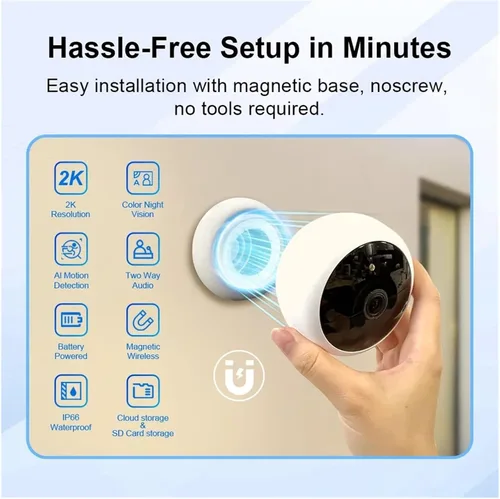 Vista 4 de Cámara IP de seguridad al aire libre WiFi con batería TYPE-C