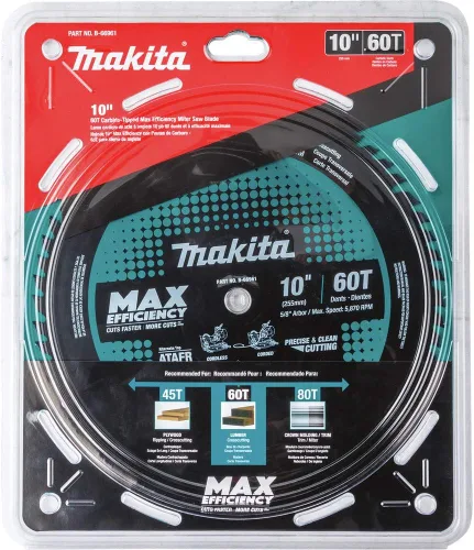 Vista 4 de Makita B-66961 Hoja de sierra ingletadora de máxima eficiencia con punta de carburo 60T de 10