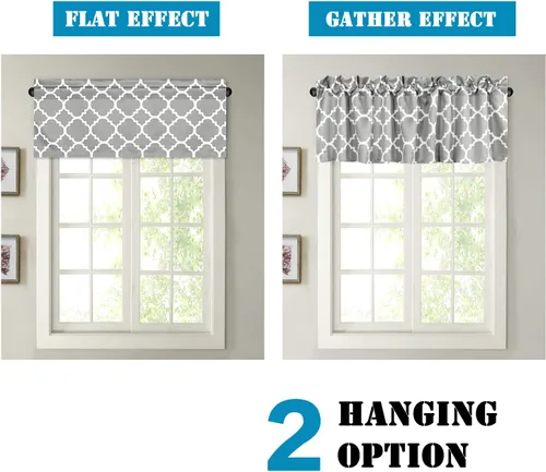 Vista 6 de H.VERSAILTEX Cenefas de cortina opacas para cocina/baño, cenefas de ventana con aislamiento térmico para sala de estar/dormitorio, cortinas cortas
