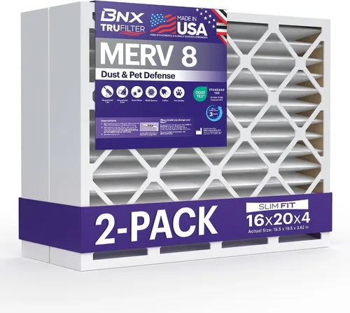 Vista 31 de BNX TruFilter - Filtro de aire MERV 8 de 10 x 10 x 1 pulgadas (paquete de 6) – Fabricado en Estados Unidos – Defensa contra polvo y mascotas