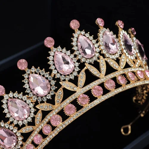 Vista 5 de Kamirola Tiaras - Corona de princesa para mujeres y niñas, diademas de cristal para novia, princesa para boda y fiesta (TR21)