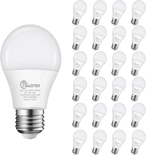 Vista 20 de Bombilla LED A19, bombilla LED equivalente a 75 W, 11 W 2700 K luz blanca cálida, 1100 lúmenes, bombillas no regulables, CRI 85+, sin parpadeo
