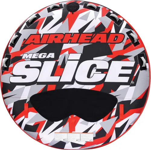 Vista 8 de Airhead Slice Towable 2-4 Rider Models, Tube for Boating and Water Sports, Heavy Duty Full Nylon Cover with Zipper, EVA Foam Pads, and Patented