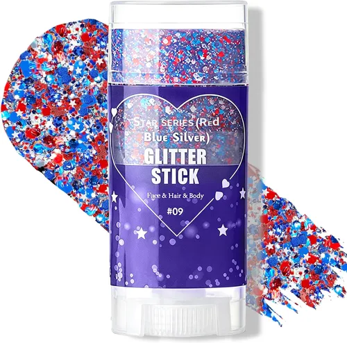 Vista 13 de KYDA Barra de purpurina corporal, gel grueso con purpurina para rostro y cabello corporal, pintura holográfica brillante de lentejuelas de sirena