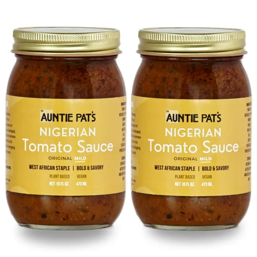 Vista 10 de Auntie Pat's - Salsa de tomate nigeriana- Vegana, estofado nigeriano, bajo en carbohidratos, arroz Jollof, ingredientes limpios, apto para dieta