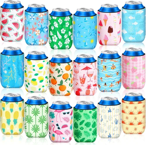 Vista 11 de 18 fundas plegables para enfriar latas de béisbol Insulated Neoprene, Beer Drink Beverage Can Bottle Cooler Sleeves, Sports Birthday Party