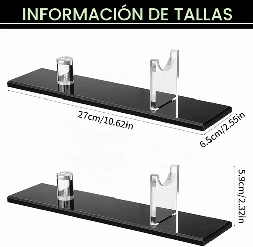 Vista 2 de noonebutyou Soporte de exhibición de cuchillos, soporte acrílico para decoración del hogar (base negra)