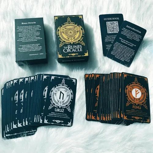 Vista 5 de Han Yu Bowen Oracle Cards - Baraja de tarot de runas de doble color para principiantes con significados